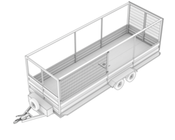 kooi aanhangwagen geïsoleerd Aan achtergrond. 3d renderen - illustratie png