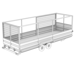 Cage trailer isolated on background. 3d rendering - illustration png