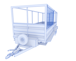 kooi aanhangwagen geïsoleerd Aan achtergrond. 3d renderen - illustratie png