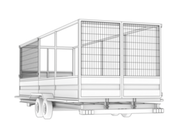 Cage trailer isolated on background. 3d rendering - illustration png