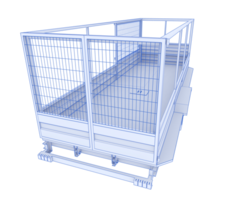 Cage trailer isolated on background. 3d rendering - illustration png