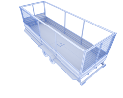 Cage trailer isolated on background. 3d rendering - illustration png