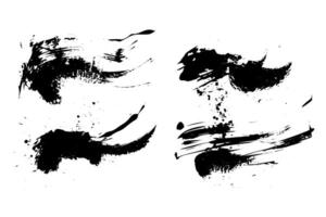 Ink Brush Stroke Splash Set Grunge Elements for Artistic Designs. vector