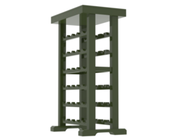 Tall wine rack isolated on background. 3d rendering - illustration png