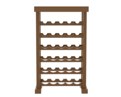 Tall wine rack isolated on background. 3d rendering - illustration png