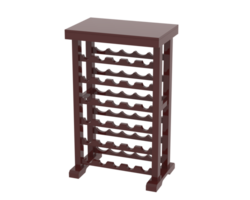 alto vino cremagliera isolato su sfondo. 3d interpretazione - illustrazione png