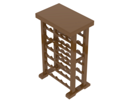 Tall wine rack isolated on background. 3d rendering - illustration png