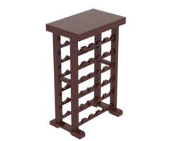 hoog wijn rek geïsoleerd Aan achtergrond. 3d renderen - illustratie png