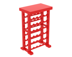 hoog wijn rek geïsoleerd Aan achtergrond. 3d renderen - illustratie png