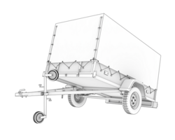Trailer isolated on background. 3d rendering - illustration png