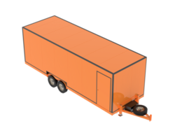 bil trailer isolerat på bakgrund. 3d tolkning - illustration png