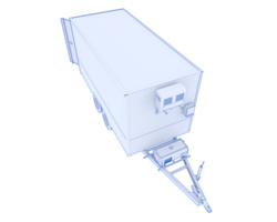 Refrigerated trailer isolated on background. 3d rendering - illustration png