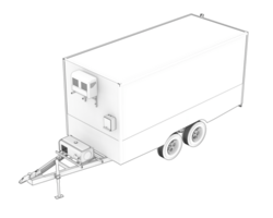 Refrigerated trailer isolated on background. 3d rendering - illustration png