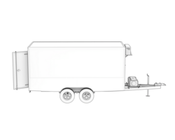 Refrigerated trailer isolated on background. 3d rendering - illustration png