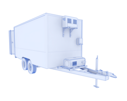 Refrigerated trailer isolated on background. 3d rendering - illustration png