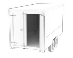 Refrigerated trailer isolated on background. 3d rendering - illustration png