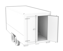 Refrigerated trailer isolated on background. 3d rendering - illustration png