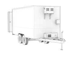 Refrigerated trailer isolated on background. 3d rendering - illustration png