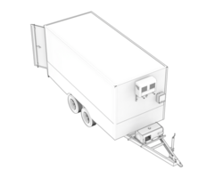 Refrigerated trailer isolated on background. 3d rendering - illustration png