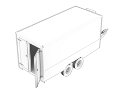 Refrigerated trailer isolated on background. 3d rendering - illustration png