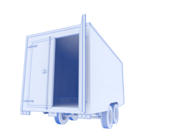 Refrigerated trailer isolated on background. 3d rendering - illustration png