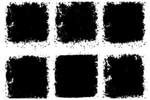 Black grunge box. Paint texture. Square shape. vector