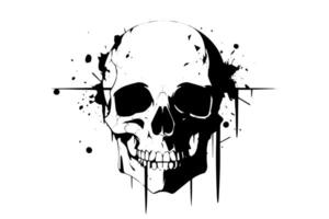 Grunge Skull Abstract Gothic Graffiti Art with Vintage Rock Influence. vector