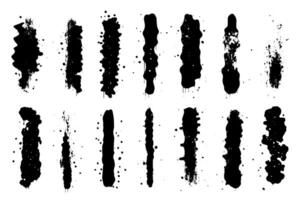 Eroded paintbrush set, brush strokes templates. Grunge design elements for social media. Rectangle text boxes or speech bubbles. Dirty distress texture background. vector