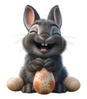 3d illustration of rabbit with eggs Easter day symbol isolated on transparent background, generated ai png