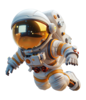 realistic portrait of astronaut isolated on transparent background, generated ai png