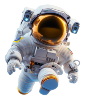 realistic portrait of astronaut isolated on transparent background, generated ai png