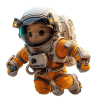 realistic portrait of astronaut isolated on transparent background, generated ai png