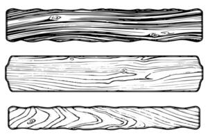 Clásico de madera letrero dibujado a mano bosquejo con retro instinto. vector