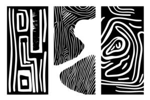 Abstract Brush Stroke Shapes Modern Design Elements with Organic Texture and Grunge Background. vector