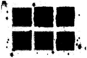 Black grunge box. Paint texture. Square shape. vector