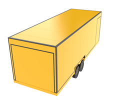 Car trailer isolated on background. 3d rendering - illustration png