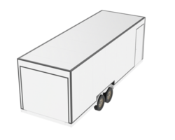Car trailer isolated on background. 3d rendering - illustration png
