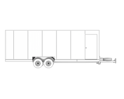 bil trailer isolerat på bakgrund. 3d tolkning - illustration png