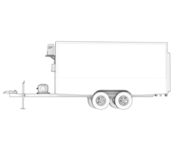 kallt trailer isolerat på bakgrund. 3d tolkning - illustration png