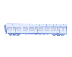 Zug Wagen isoliert auf Hintergrund. 3d Rendern - - Illustration png