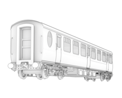 tren vagón aislado en antecedentes. 3d representación - ilustración png