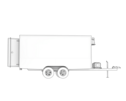 Refrigerated trailer isolated on background. 3d rendering - illustration png