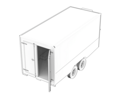 Refrigerated trailer isolated on background. 3d rendering - illustration png