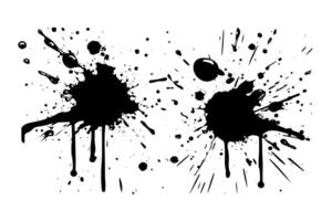 Ink Splatter Set Dynamic Splash, splatter and Blob. Spray with Dots. vector