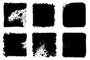 Black grunge box. Paint texture. Square shape. vector
