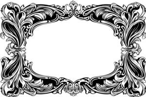 Vintage Victorian Ornamental Frame Classic Rococo Design with Golden Flourishes.Message Board. vector