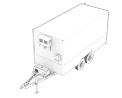 Refrigerated trailer isolated on background. 3d rendering - illustration png