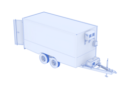 Refrigerated trailer isolated on background. 3d rendering - illustration png