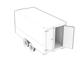 Refrigerated trailer isolated on background. 3d rendering - illustration png