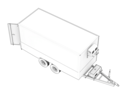 Refrigerated trailer isolated on background. 3d rendering - illustration png